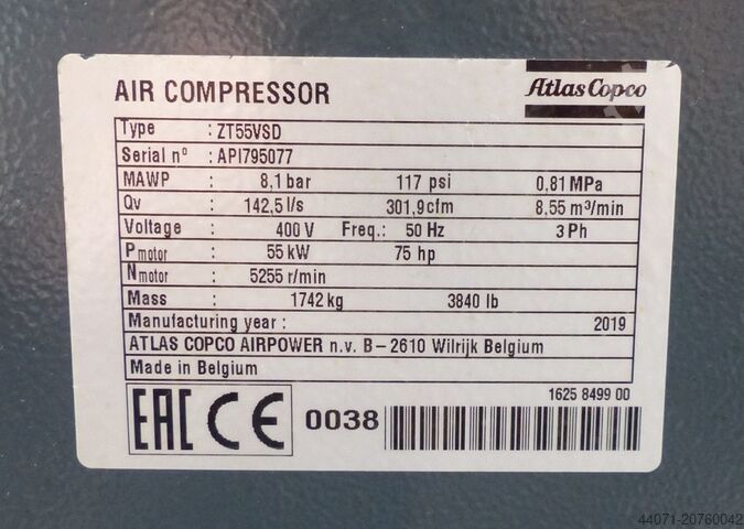 Schraubenkompressor ZT55VSDFF Atlas Copco ZT55VSDFF