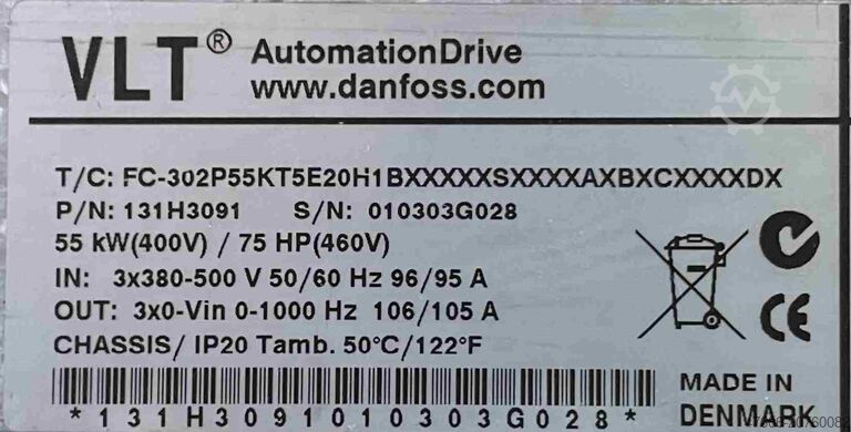 Frequenzumrichter 55kW Danfoss VLT AutomationDrive FC 302