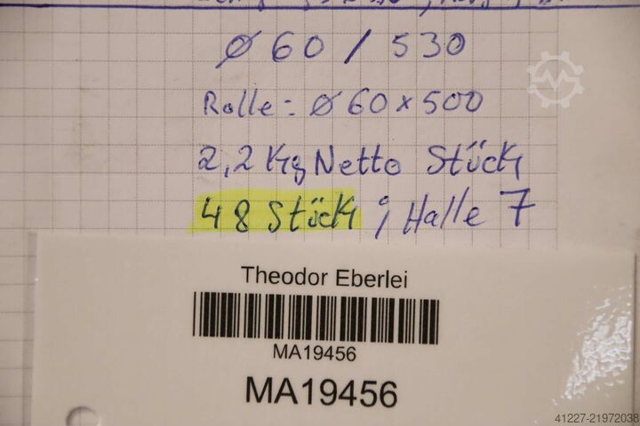 Conveyor belt rollers, transport rollers unbekannt Ø 60 x 500 mm