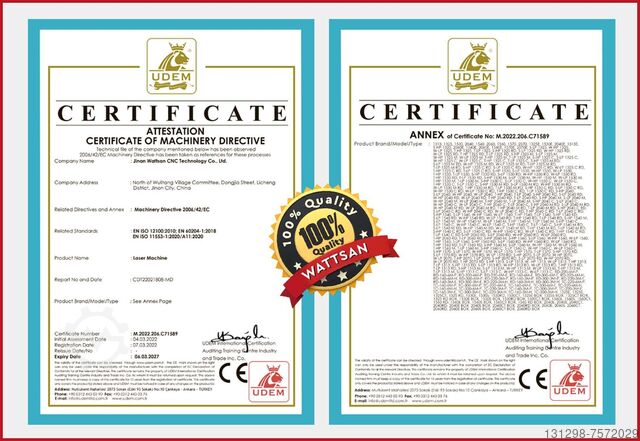 Metallschneidemaschine 1530 Tischwechsel Wattsan 1530 TABLECHANGE