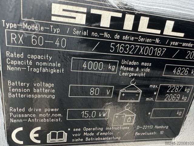 Electric triplex forklift Still RX60-40 VS-22895 STILL RX60-40