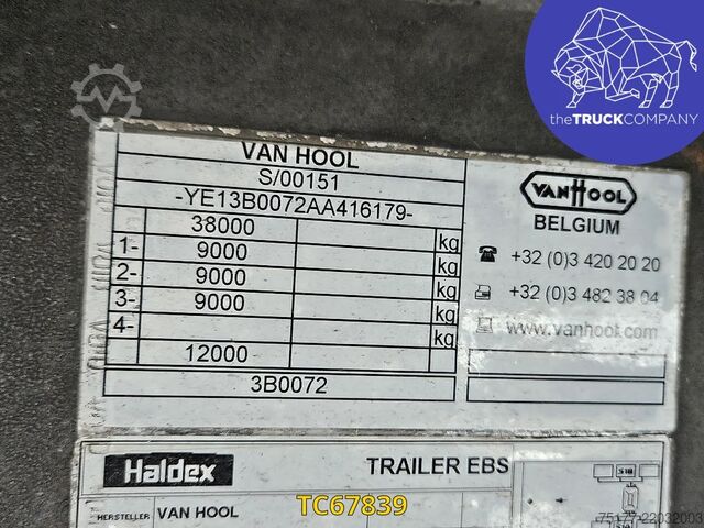 Sliding tarpaulins Vanhool 