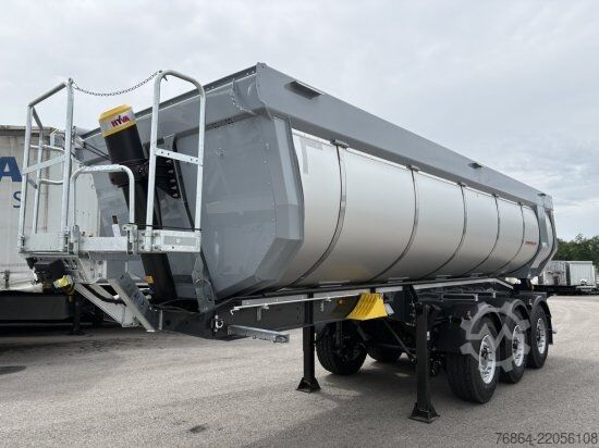 Tipper semitrailer SCHWARZMüLLER THERMORUNDMULDE 25 M³, LIFTACHSE, ROLLPLANE, BPW ACHSEN,  SOFORT VERFüGBAR