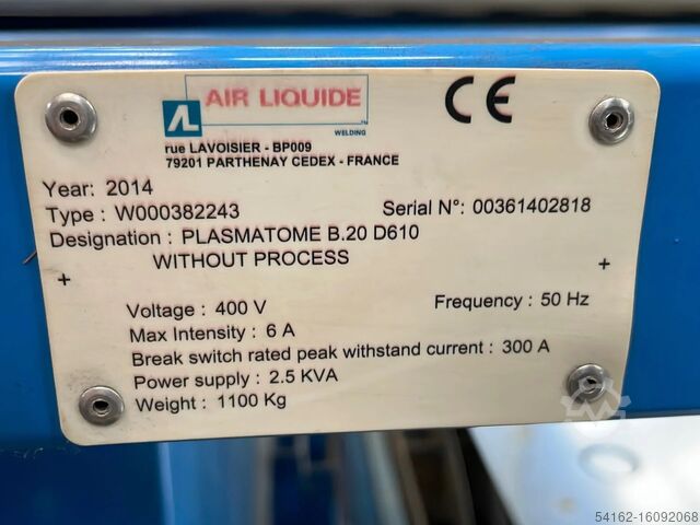 Brennschneidanlage Air Liquide Plasmatome 20B