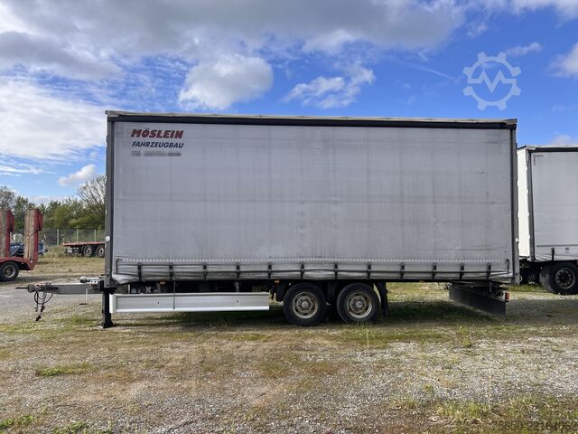 Open trailer with tarp Möslein TPF 11-D Schwebheim  Tandem- Planenanhänger Durchladen
