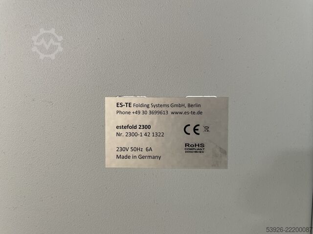 Further processing Estefold 2300 Offline Faltmaschine