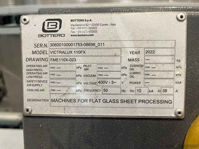 Geradlinige Kantenanleimmaschine Bottero Straight Line Edger Vitralux 110FX