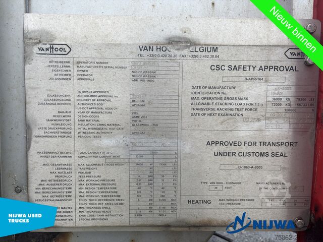 Containertransport Van Hool 30 FT container Non ADR