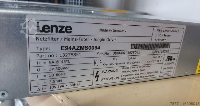 Netzfilter Einzelantrieb Lenze E94AZMS0094E94AZMS0094