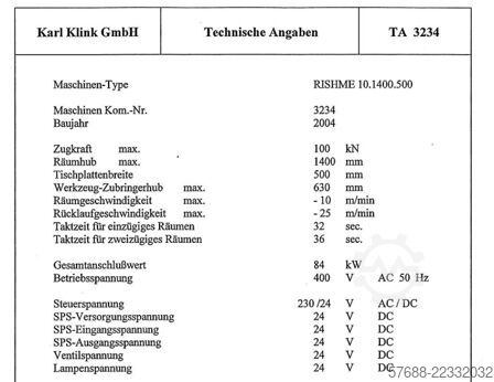 Räummaschine -Innen Karl Klink RISME 10.1400.500