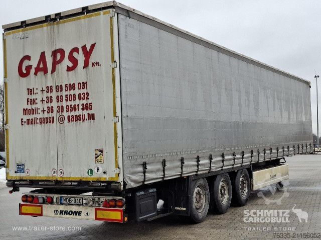 Auflieger mit Pritsche & Plane Krone Curtainsider Dropside
