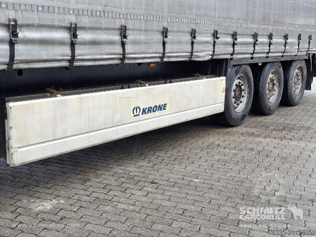 Auflieger mit Pritsche & Plane Krone Curtainsider Dropside