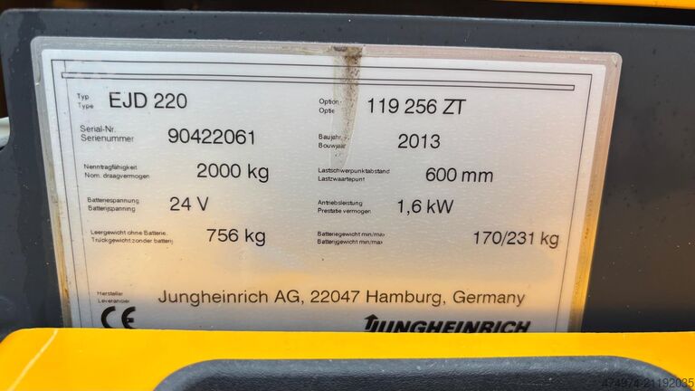 Niederhubwagen Jungheinrich EJD 220 2013