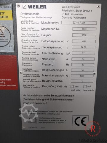 CNC-Drehmaschine WEILER DZ 40 / ARY