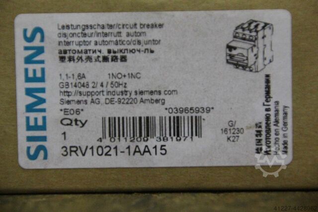 Leistungsschalter Siemens 3RV1021-1AA15