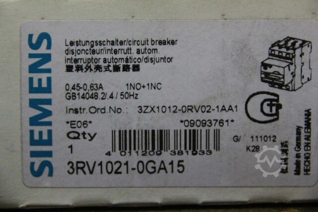 Leistungsschalter Siemens 3RV1021-0GA15