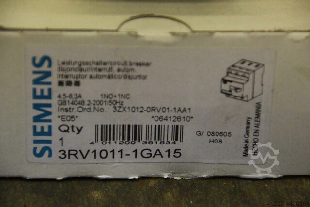 Circuit breaker Siemens 3RV1011-1GA15