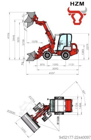 Teleskoplader HZM 810-T Profi Kubota 25 PS