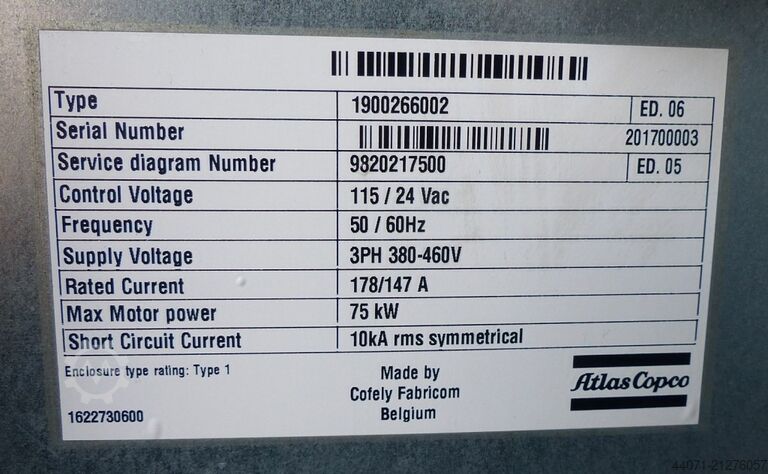 Schraubenkompressor GA75VSD Atlas Copco GA75VSD