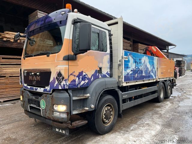 Flatbed truck MAN TGS 26.440 6x4H-2BL Euro 4 Hydrorive Bj 2009