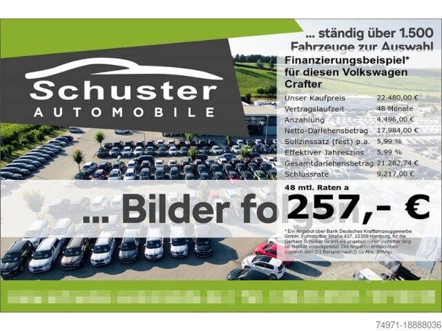 LKW mit Kofferaufbau VW Crafter Koffer DoKa 5,5t*7-Sitze AHK R-Kam Klima