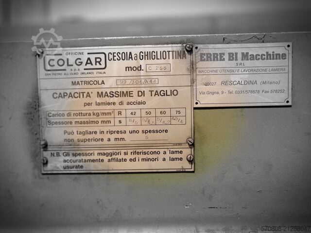 Schlagschere COLGAR 2500 x 5 Modell C.255 COLGAR C 255