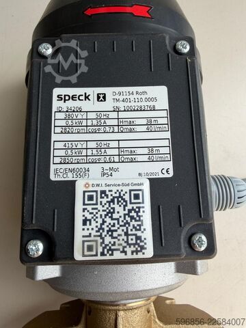 Pump Speck TM-401-110.0005 – 0,5 kW, 40 l/min Speck TM-401-110.0005 – 0,5 kW, 40 l/min