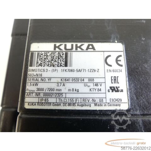 Control unit KUKA Kuka Stator für 1FK7060-5AF71-1ZZ9-Z Motor SN: YFK1641053204008