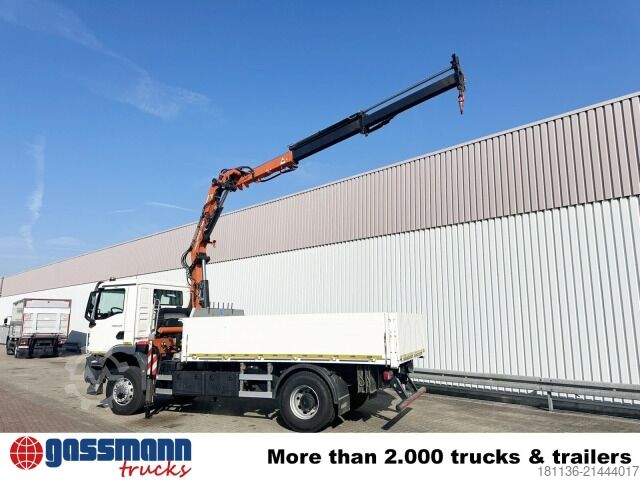 Flatbed truck MAN TGM 18.320 4x4 BB, Kran Atlas AK 165.2E-A2, Funk