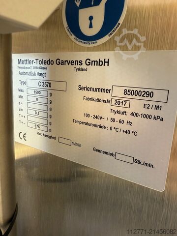 Checkweigher Mettler Toledo Garvens Model C3570