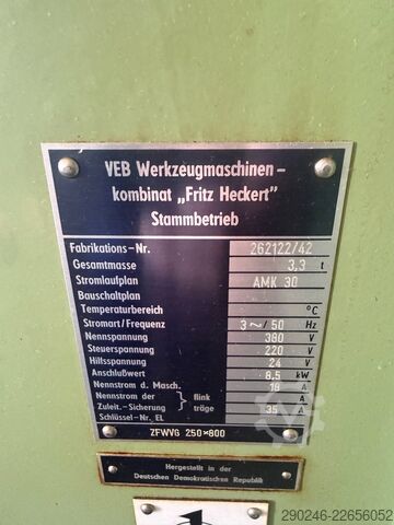 Gewindefräsen und Wälzfräsmaschine WMW HECKERT ZFWVG 250x800
