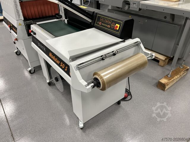 Foil wrapping machine Minipack Modular 50S + Tunnel 50 Angle Sealer with Shrink Tunnel