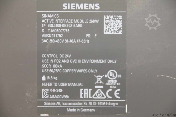 Active Interface Module Siemens 6SL3100-0BE23-6AB0
