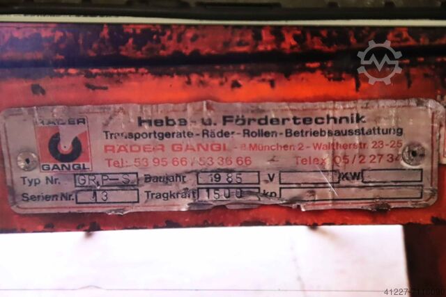 Heavy-duty transport trolley 1.5 tons Räder Gangl 1800 x 800 mm  GR,P-S