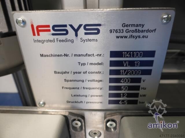 Supply system for the battery contacts Ifsys Bunkersystem 114100 Typ: VL 13