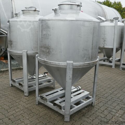 1200 liter conical container made of V4A stainless steel B0043