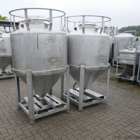 1200 liter conical container made of V4A stainless steel B0043
