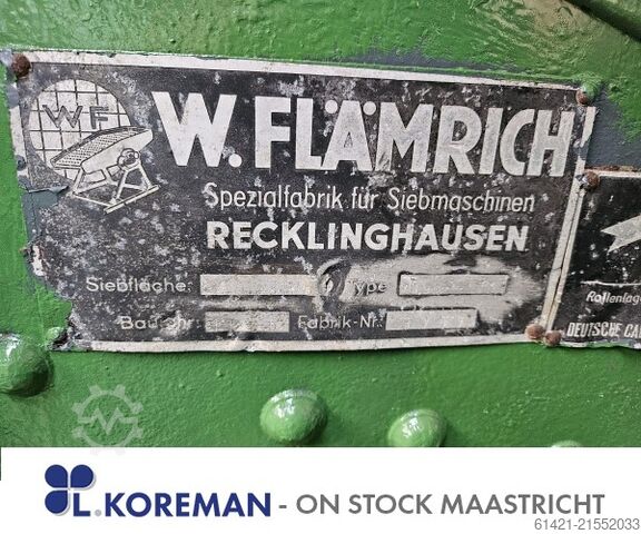 Flämrich Siebmaschine für Feinmaterialien Flämrich Surface: 1600 x 600 mm – 1 Deck Screening machine Flämrich for fine materials