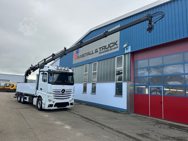 Flatbed truck MERCEDES-BENZ 2653 L 6x4 Actros 5 HiabXHipro232ES6 bis 16.90m
