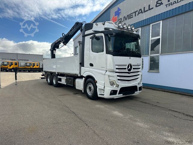 Flatbed truck MERCEDES-BENZ 2653 L 6x4 Actros 5 HiabXHipro232ES6 bis 16.90m