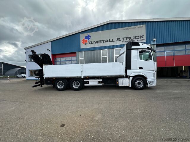 Flatbed truck MERCEDES-BENZ 2653 L 6x4 Actros 5 HiabXHipro232ES6 bis 16.90m