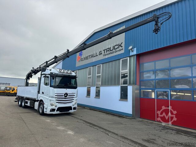 Flatbed truck MERCEDES-BENZ 2653 L 6x4 Actros 5 HiabXHipro232ES6 bis 16.90m