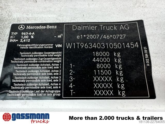 Standard tractor unit Mercedes-Benz Actros 1845 LS 4x2, Navi, Bi-Xenon, MirrorCam,