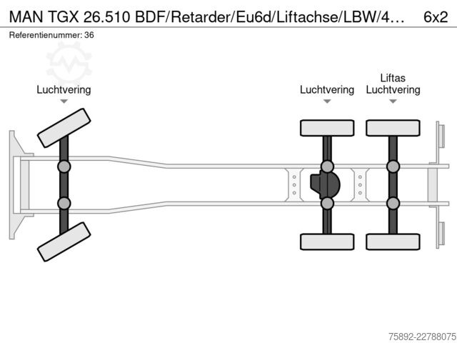 BDF system MAN TGX 26.510 BDF/Retarder/Eu6d/Liftachse/LBW/450tkm