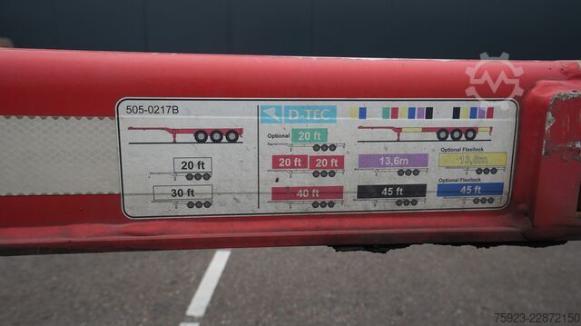 Container transportation D-tec VCC-01 FLEXITRAILER MULTI CONTAINER CHASSIS