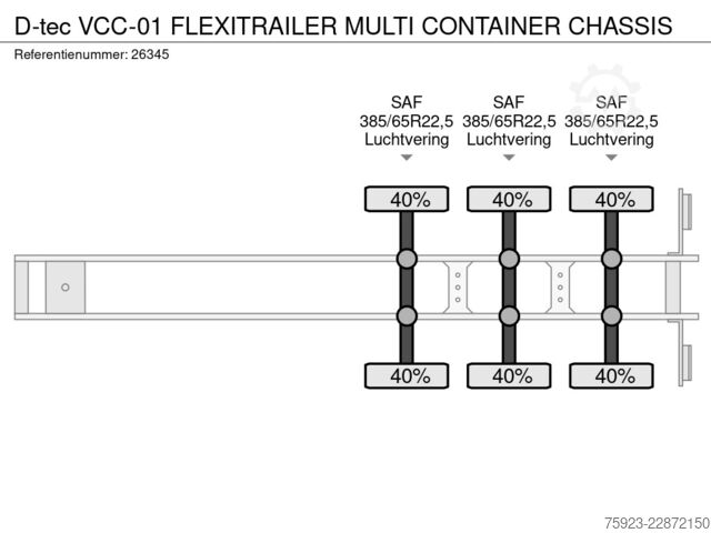 Container transportation D-tec VCC-01 FLEXITRAILER MULTI CONTAINER CHASSIS