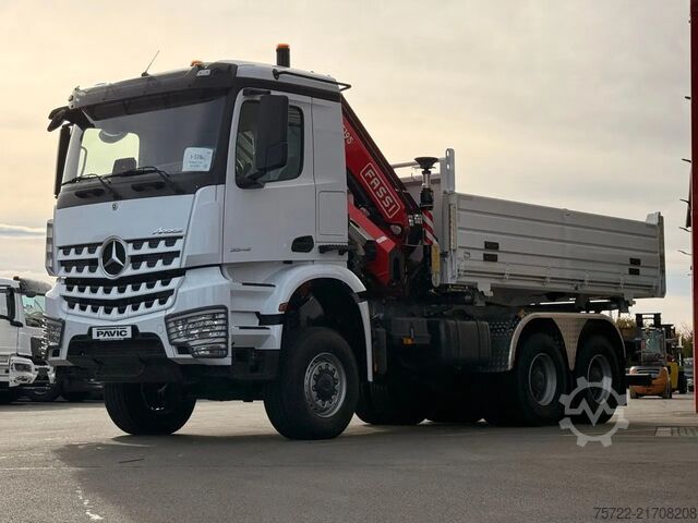 3-sided tipper Mercedes-Benz Arocs 3348 AK 6x6 Krankipper mit Fassi F195A2.24