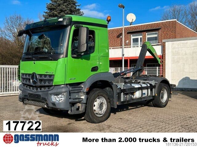Roll-off tipper truck Mercedes-Benz Arocs 1835/4x2, Hiab Abrollanlage XR 10 S 4150 bis