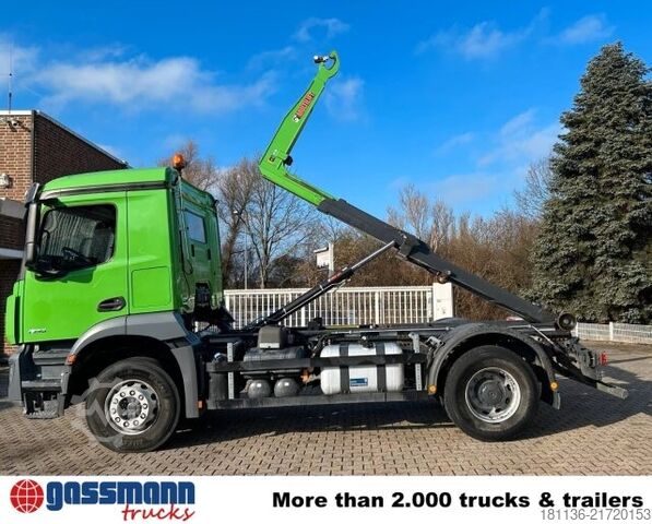 Roll-off tipper truck Mercedes-Benz Arocs 1835/4x2, Hiab Abrollanlage XR 10 S 4150 bis