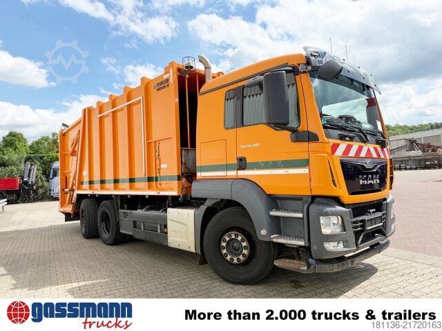 Garbage truck MAN TGS 26.400 6x2-4 LL, Lenk-/Liftachse, Zöller